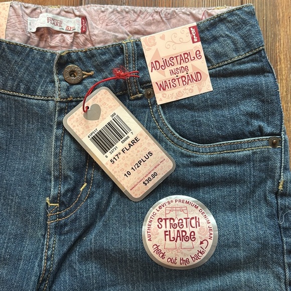 LEVI’S 517 STRETCH Flare Jeans Adjustable Waistband girls size 10 1/2 plus - Picture 3 of 8
